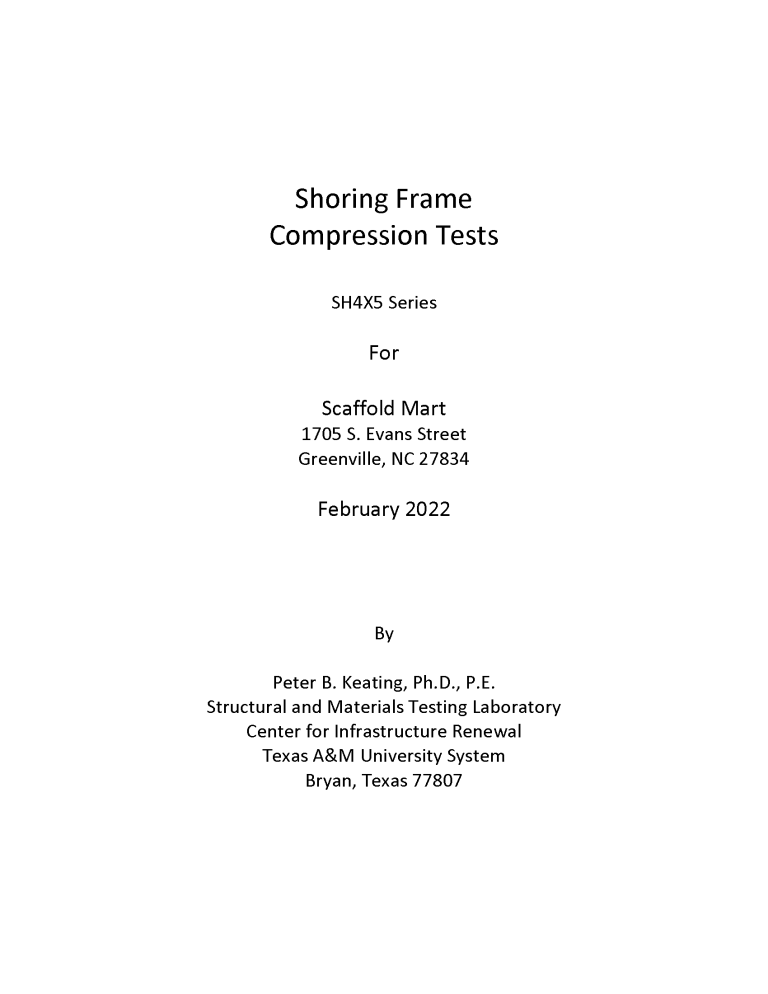 4' X 5' Shoring Frame Load Test Results | ScaffoldMart